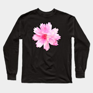 Pink waves flower Long Sleeve T-Shirt